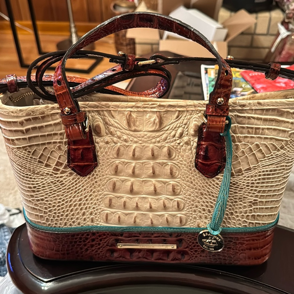 Brahmin mini Asher Vanilla Macaw tote NWT